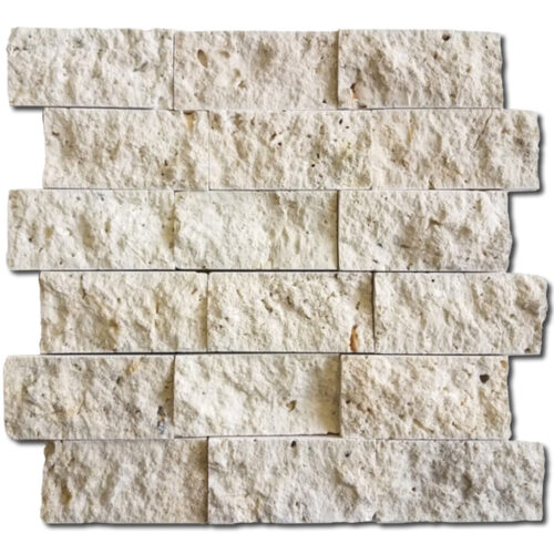 Ivory Split Face Travertine Mosaic 0