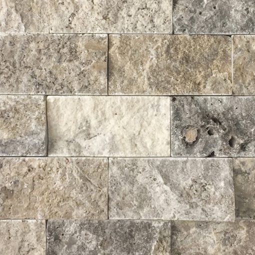 Silver Split Face Travertine Mosaic 2