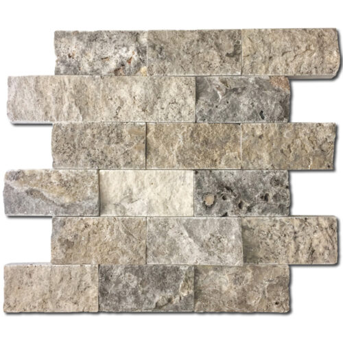 Silver Split Face Travertine Mosaic 0