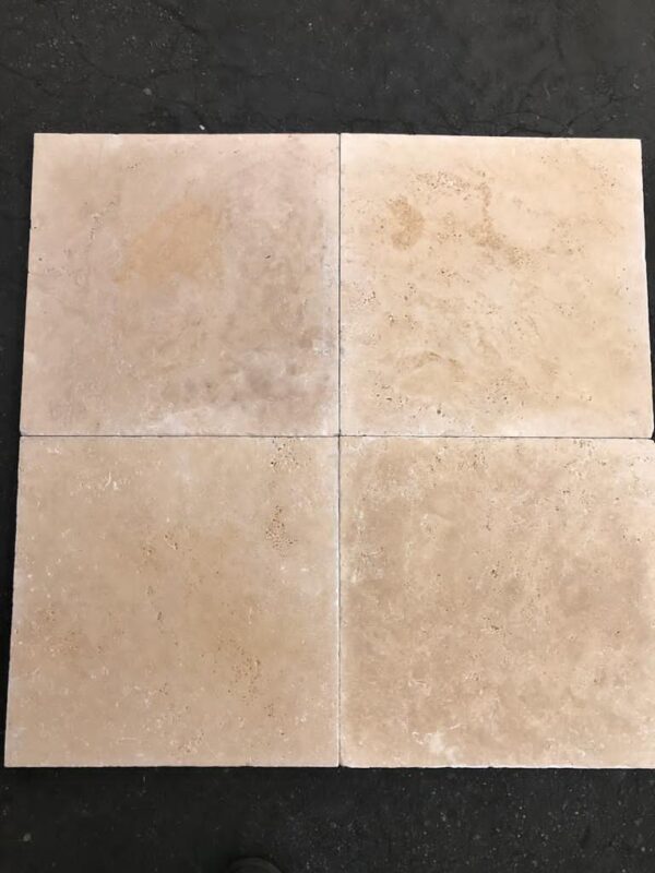 Ivory 24x24 Tumbled Travertine Paver 2