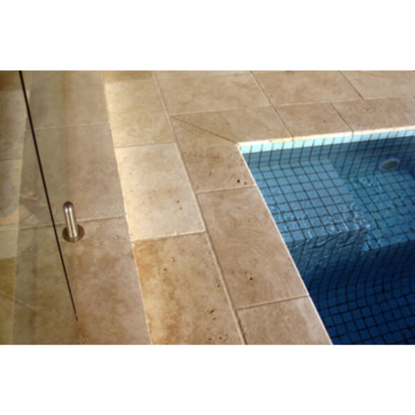 Walnut 16x24 Bullnose Tumbled Travertine Pool Coping 1