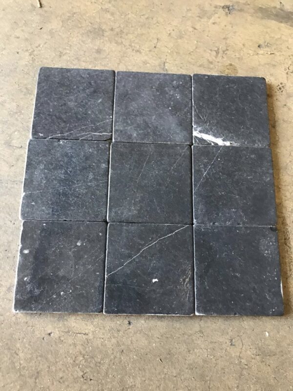 Nero Marquina 6x6 Black Tumbled Marble Tile 6