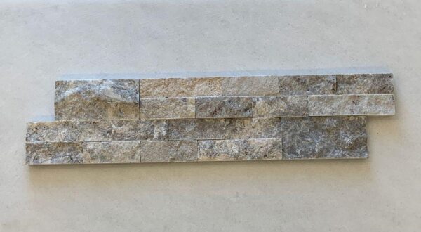 Silver 6x24 Travertine Ledger Panel 6