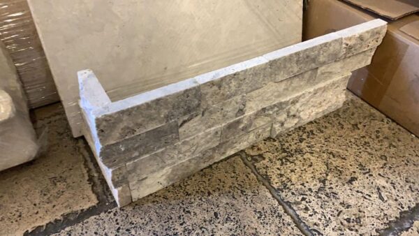 Silver 6x18x6 Travertine Ledger Corner 1