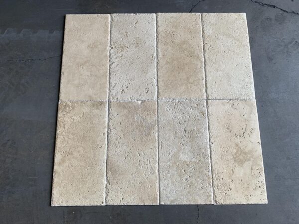 Ivory Brushed/Chiseled 8x16 Travertine Tile 0