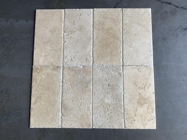 Ivory Brushed/Chiseled 8x16 Travertine Tile 1