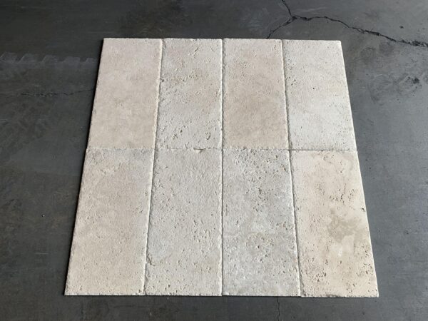 Ivory Brushed/Chiseled 8x16 Travertine Tile 5