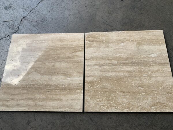 Ivory Vein-Cut Polished 12x12 Travertine Tile 3