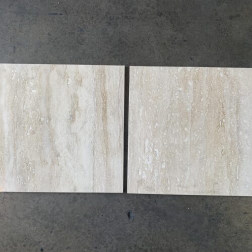 Ivory Vein-Cut Polished 12x12 Travertine Tile 0