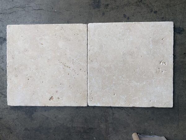 Ivory Tumbled 12x12 Travertine Tile 2