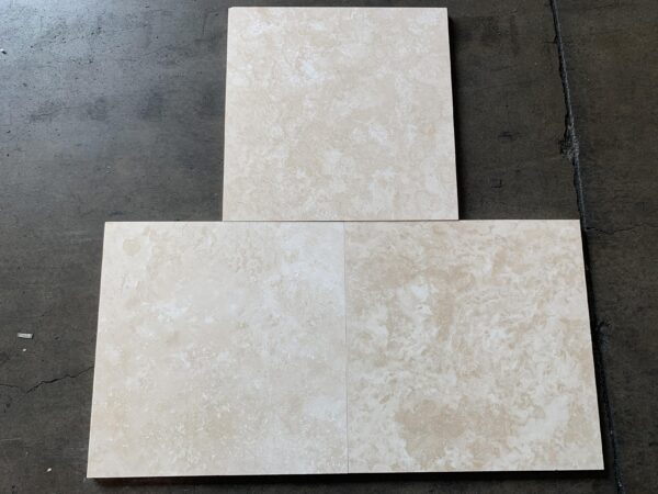 Ivory Filled&Honed 12x12 Travertine Tile 3