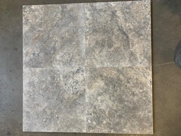 Silver Filled & Honed 12x12 Travertine Tile 2