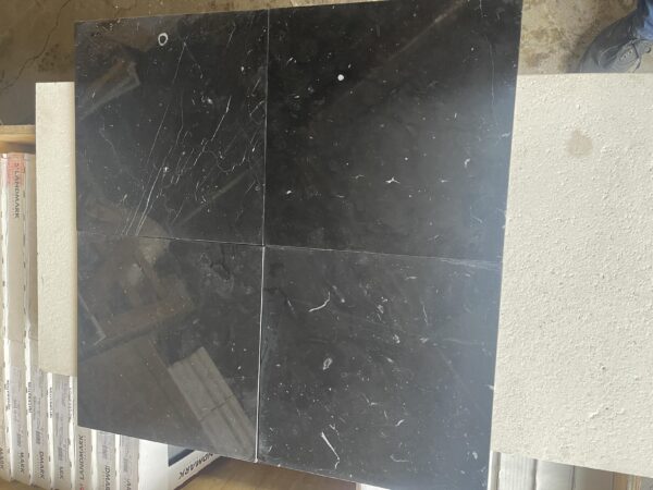 Nero Marquina 12x12 Black Polished Marble Tile 4