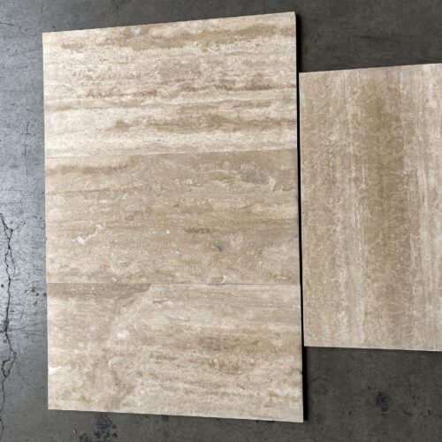 Walnut 12x24 Filled and Honed Vein Cut Travertine Tile 0