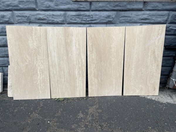 Ivory Vein-Cut Filled And Honed 12x24 and Travertine Tile 6