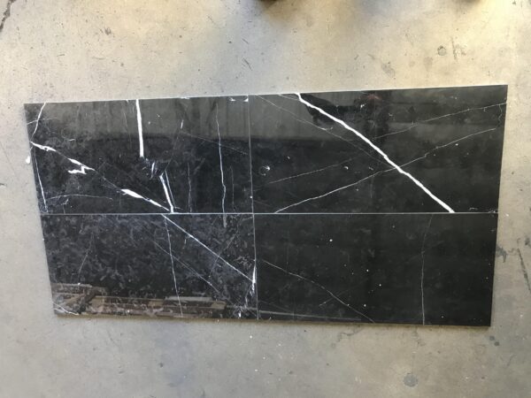 Nero Marquina 12x24 Black Polished Marble Tile 4