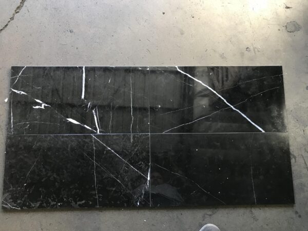 Nero Marquina 12x24 Black Polished Marble Tile 2