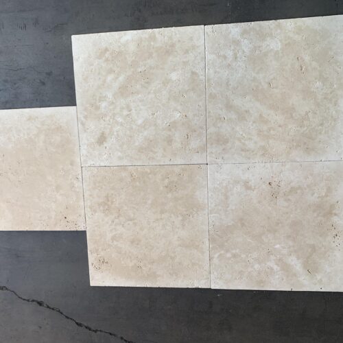 Ivory Tumbled 16x16 Travertine Tile 0