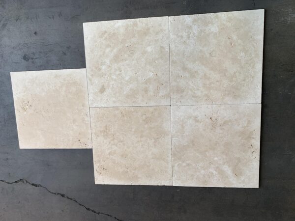 Ivory Tumbled 16x16 Travertine Tile 0