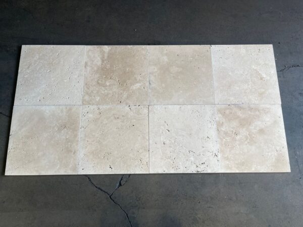 Ivory Tumbled 16x16 Travertine Tile 1