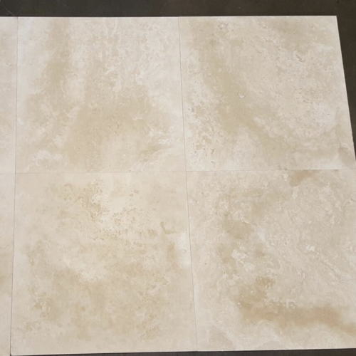 Ivory Filled&Honed 16x16 Travertine Tile