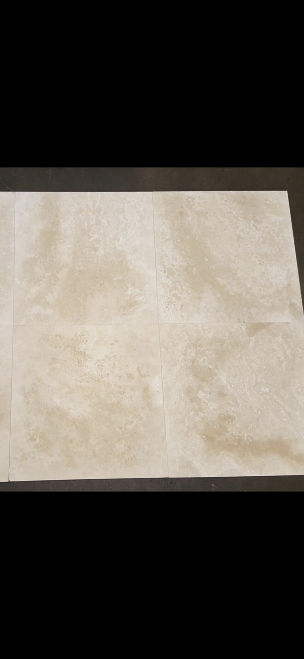 Ivory Filled&Honed 16x16 Travertine Tile