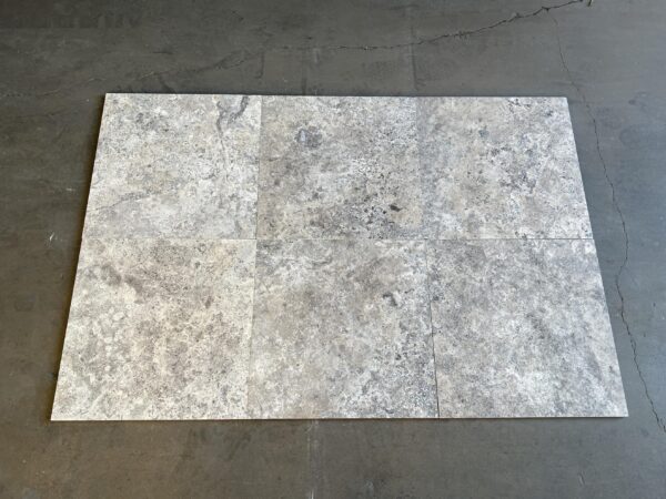 Silver Filled & Honed 18x18 Travertine Tile 2