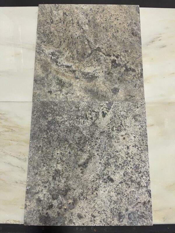 Silver Filled & Honed 18x18 Travertine Tile 3