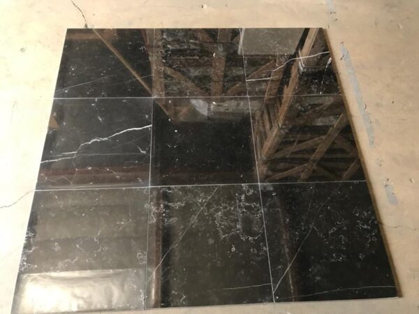 Nero Marquina 18x18 Black Polished Marble Tile 3