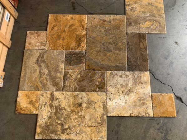 Scabos Pattern Brushed/Chiseled Travertine Tile 4