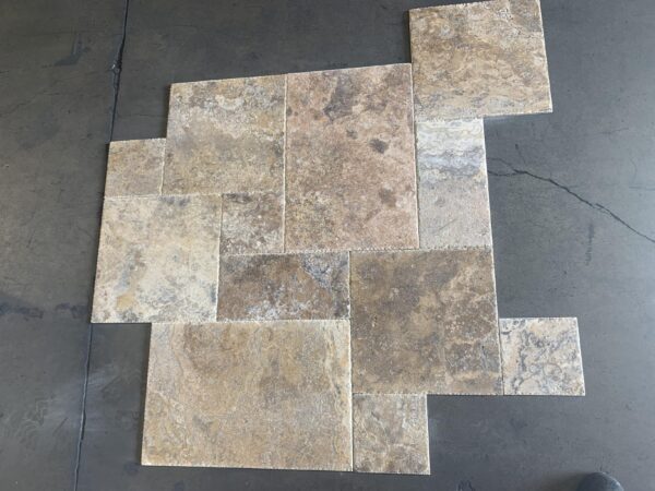 Scabos Pattern Brushed/Chiseled Travertine Tile 2