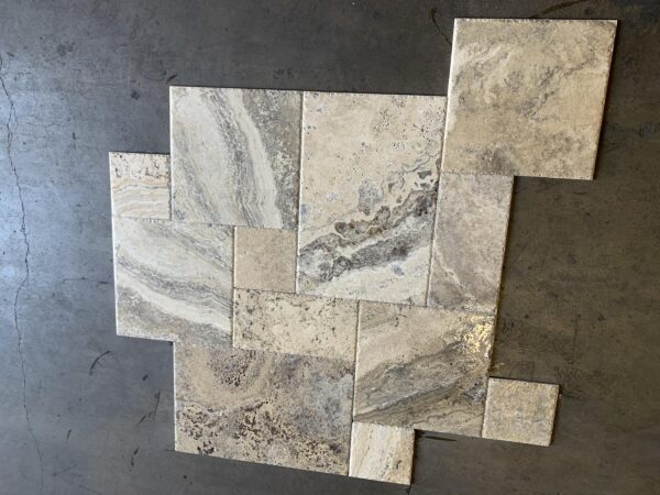 Philadelphia Versailles Pattern Brushed/Chiseled Travertine Tile 7