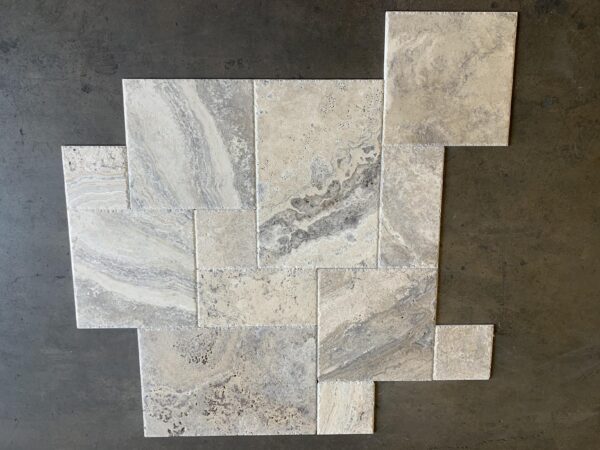 Philadelphia Versailles Pattern Brushed/Chiseled Travertine Tile 2