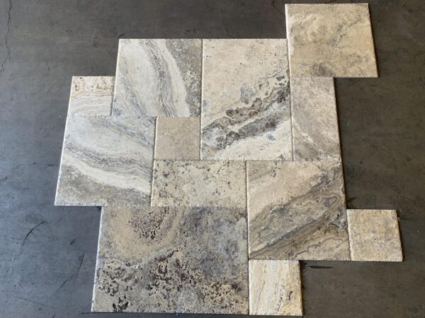 Philadelphia Versailles Pattern Brushed/Chiseled Travertine Tile 6