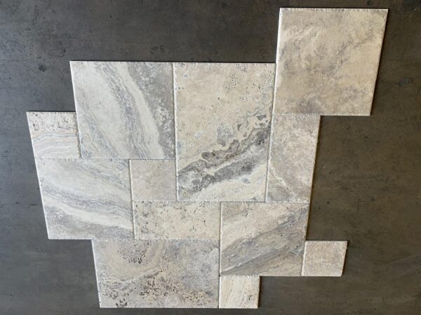 Philadelphia Versailles Pattern Brushed/Chiseled Travertine Tile 9