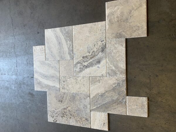 Philadelphia Versailles Pattern Brushed/Chiseled Travertine Tile 5