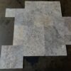 Silver Versailles F/H Straight Edge Pattern Filled & Honed Travertine Tile 0