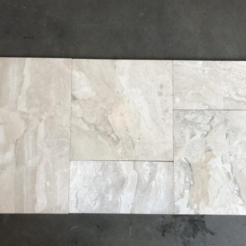 Breccia Bianco Versailles Straight Edge Pattern Marble Tile 0