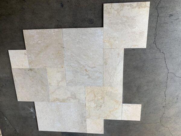 Golden Sand Pattern Brushed/Straight Edge Marble Tile 1