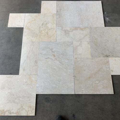 Golden Sand Pattern Brushed/Straight Edge Marble Tile 0