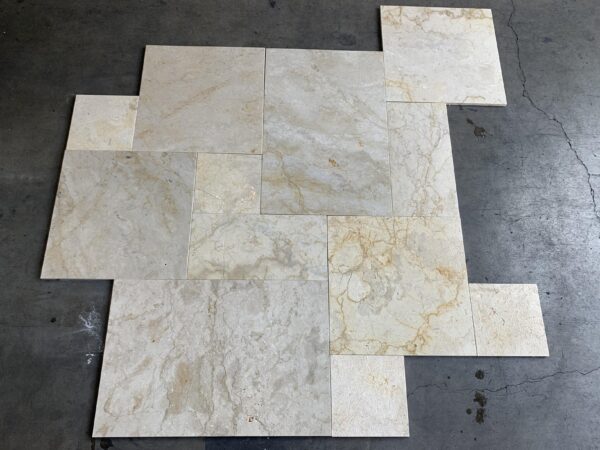 Golden Sand Pattern Brushed/Straight Edge Marble Tile 4