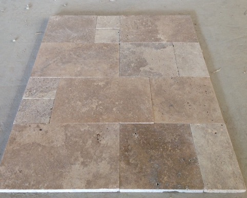 Walnut Pattern Tumbled Pavers Travertine Paver 6