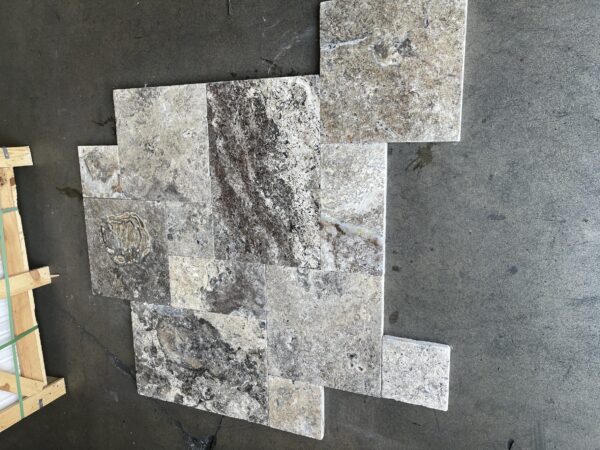 Silver Versailles Pavers Tumbled Pattern Travertine Paver 6