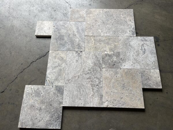 Silver Versailles Pavers Tumbled Pattern Travertine Paver 7