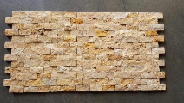 Golden Sienna Mosaic Yellow Splift-Face Travertine 6