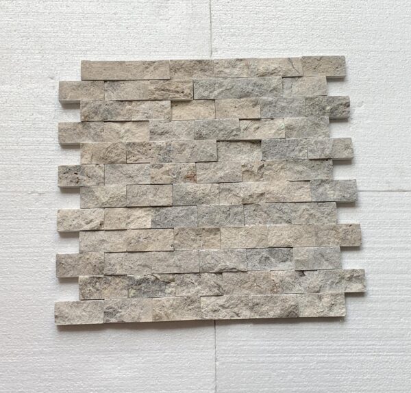 Silver Split Face Travertine Mosaic 6