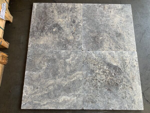 Silver Tumbled 18x18 Travertine Tile 2