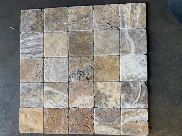 Scabos 4x4 Tumbled Travertine Tile 1