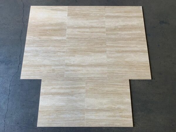 Ivory 18x18 Vein-Cut Honed Travertine Tile