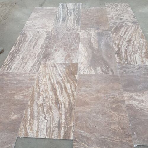 Silver Fantasy 18x36 Filled and Honed Travertine Tile